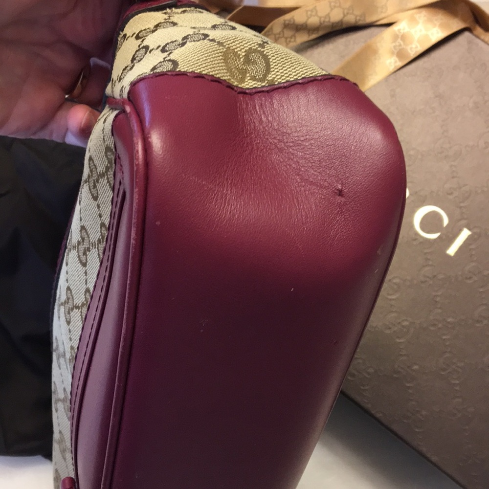 Gucci Mayfair small canvas shoulder bag purse GG - Picture 2 of 8